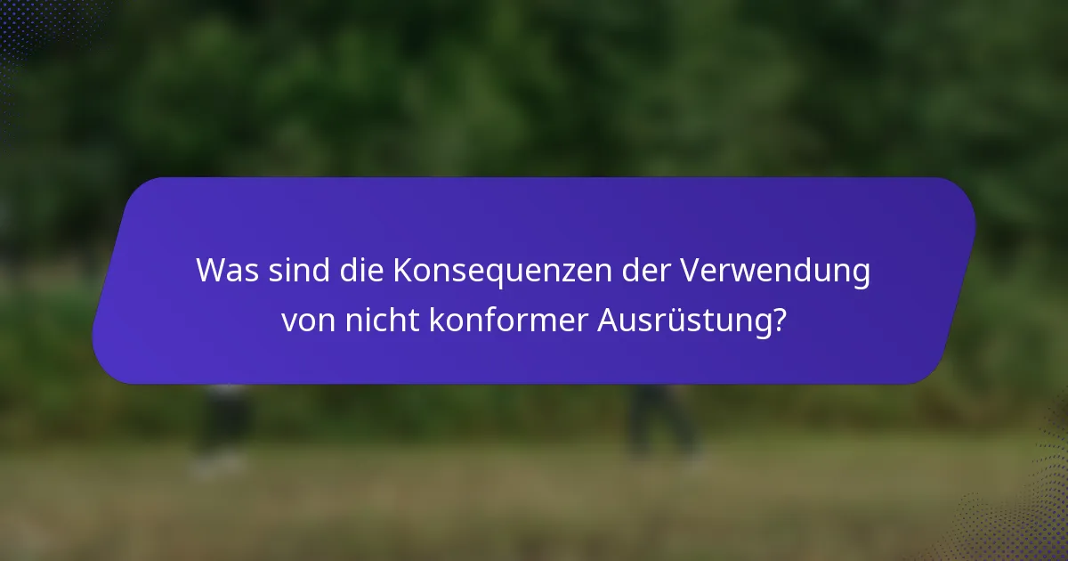 Was sind die Konsequenzen der Verwendung von nicht konformer Ausrüstung?