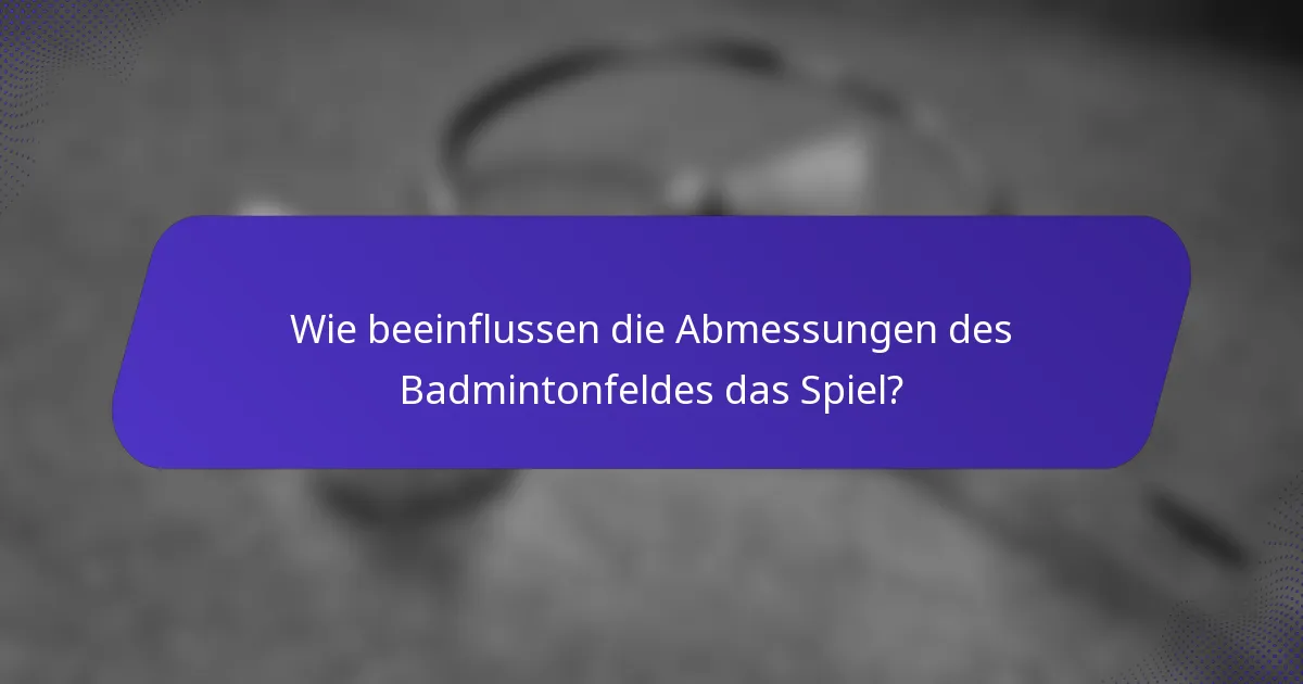 Wie beeinflussen die Abmessungen des Badmintonfeldes das Spiel?