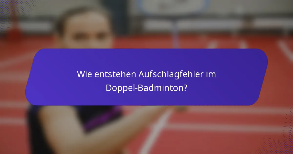 Wie entstehen Aufschlagfehler im Doppel-Badminton?