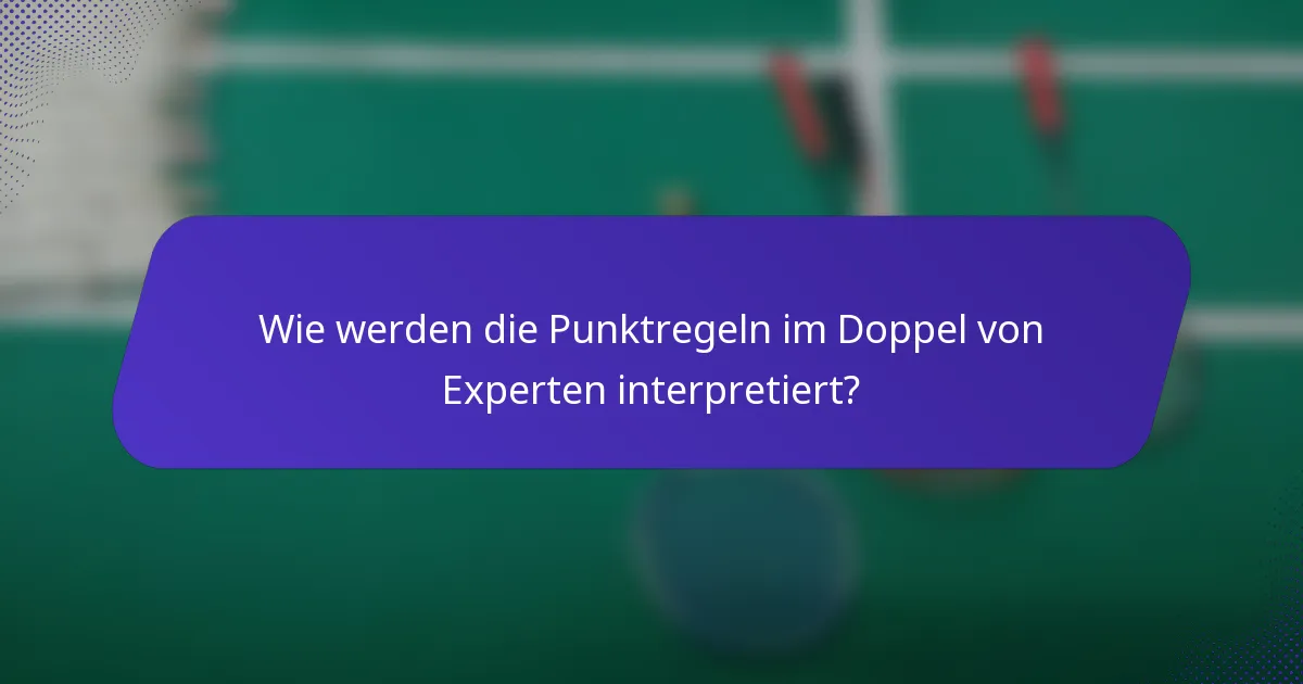 Wie werden die Punktregeln im Doppel von Experten interpretiert?